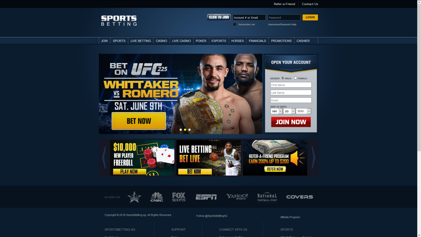 Bitcoin gambling site Sportsbetting homepage