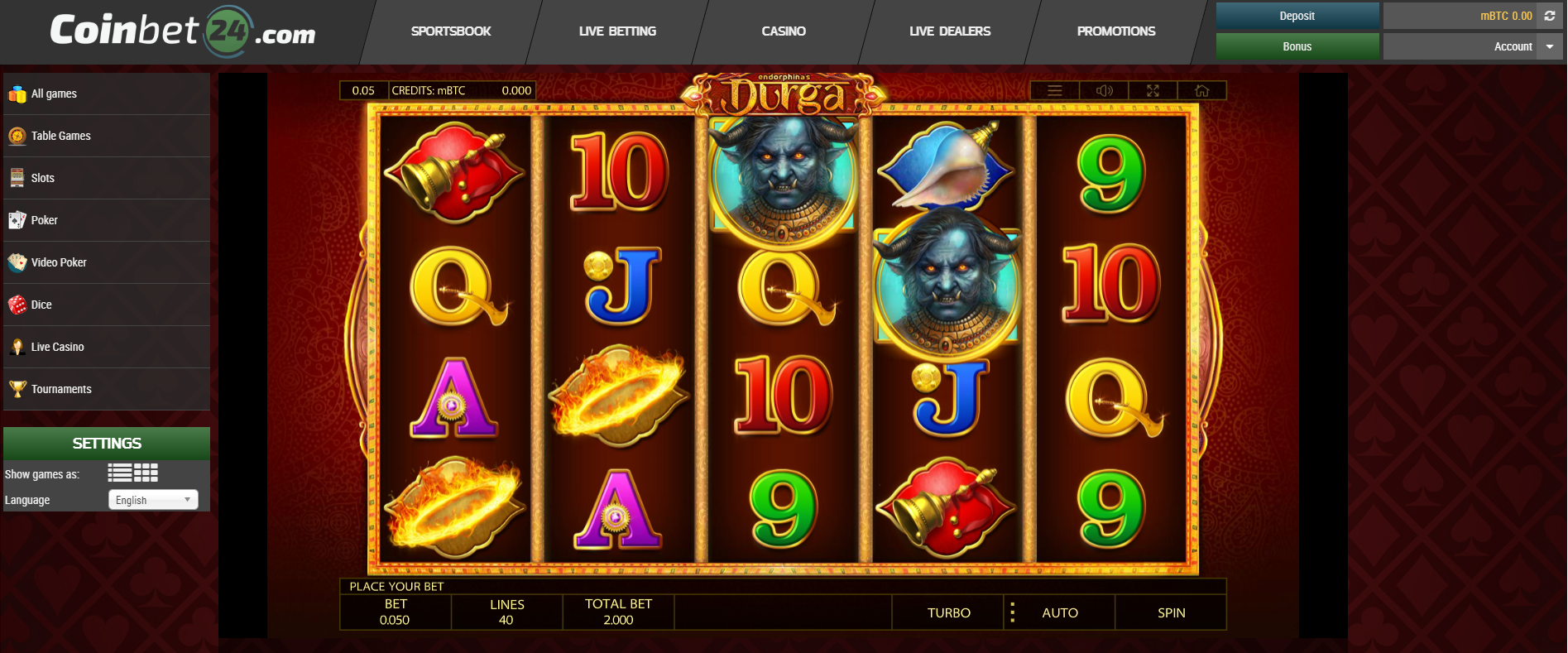 Bitcoin gambling website coinbet24 casino