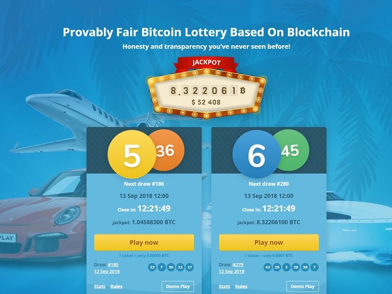 Bitcoin Lottery Bitplay Club Homepage